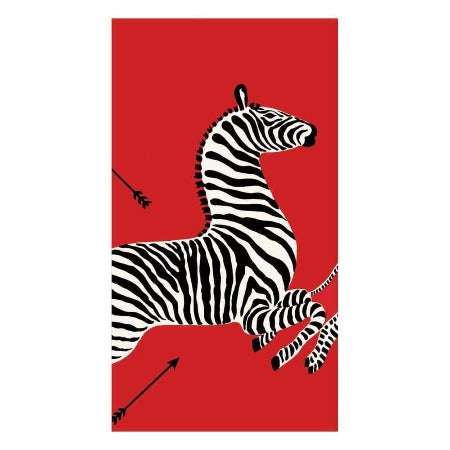 Zebras Paper Guest Towel Napkins in Red - 15 Per Package