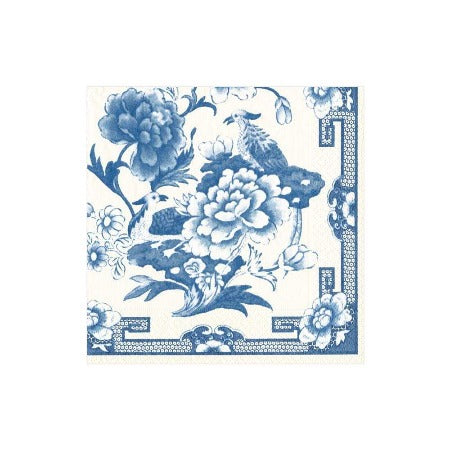 Blue & White Paper Cocktail Napkins - 20 Per Package