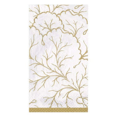 Gilded Majolica Paper Guest Towel Napkins in Ivory - 15 Per Package