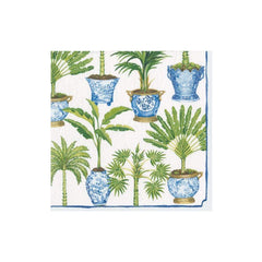 Potted Palms White Paper Cocktail Napkins - 20 Per Package