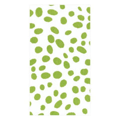 Spots Paper Linen Guest Towel Napkins in Green - 12 Per Package