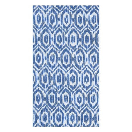 Amala Ikat Paper Guest Towel Napkins in Blue - 15 Per Package