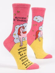 Always Be Yourself Unless You Can Be A Unicorn Women's Crew Socks
