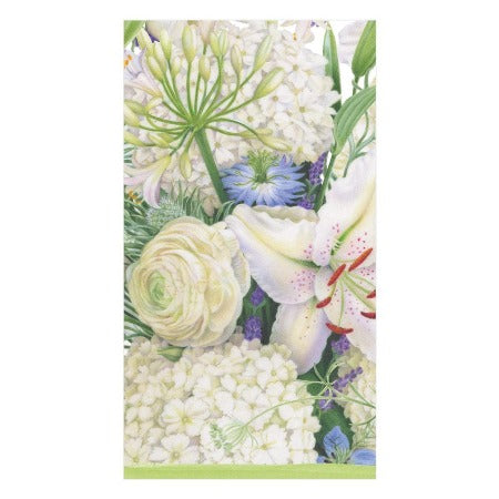 White Blooms Paper Guest Towel Napkins - 15 Per Package