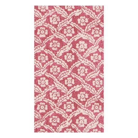 Domino Paper Floral Cross Brace Paper Guest Towel Napkins in Red - 15 Per Package