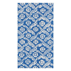 Domino Paper Floral Cross Brace Paper Guest Towel Napkins in Blue - 15 Per Package