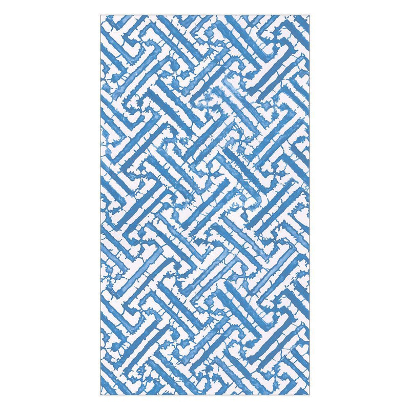 Fretwork Blue Paper Guest Towel Napkins - 15 Per Package