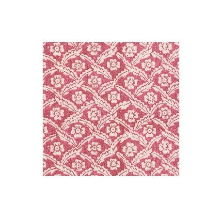 Domino Paper Floral Cross Brace Boxed Paper Cocktail Napkins in Red - 40 Per Box