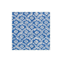 Domino Paper Floral Cross Brace Boxed Paper Cocktail Napkins in Blue - 40 Per Box
