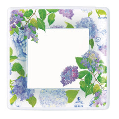Hydrangeas & Porcelain Square Paper Dinner Plates - 8 Per Package