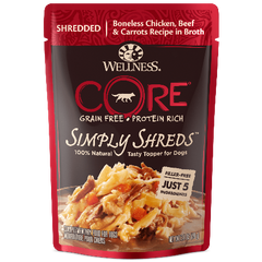 CORE Simply Shreds Mixer or Topper Chicken, Beef & Carrots 2.8 oz