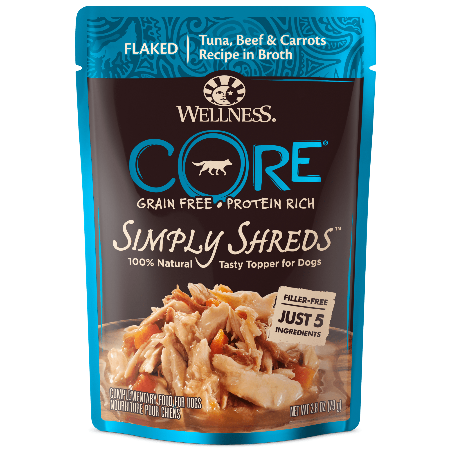 CORE Simply Shreds Mixer or Topper Tuna, Beef & Carrots 2.8 oz