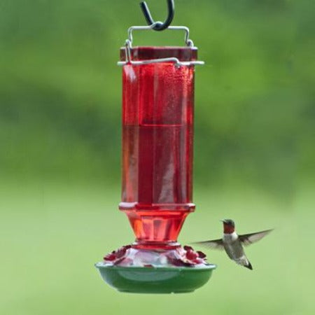 Vintage Glass Hummingbird Feeder