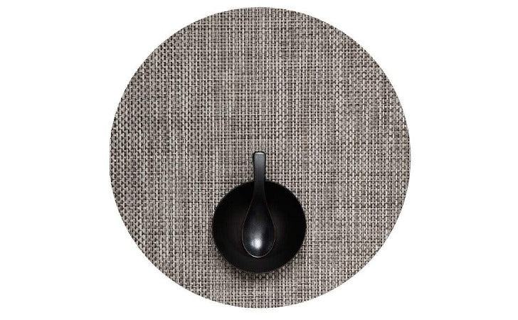Chilewich Round Basketweave Table Mat Oyster