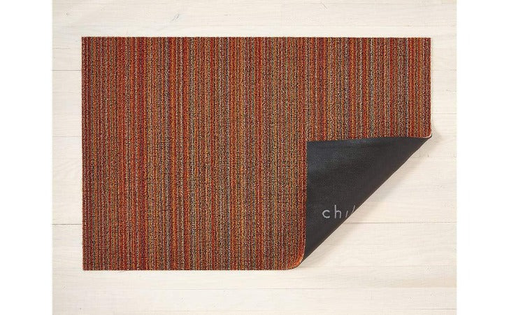 Chilewich Skinny Stripe Shag Mat Orange 24"x36"