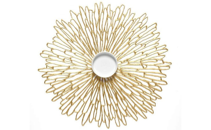 Chilewich Round Bloom Table Mat Gilded