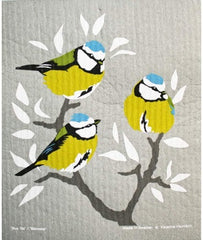 Swedish Dishcloth Blue Cap Birds