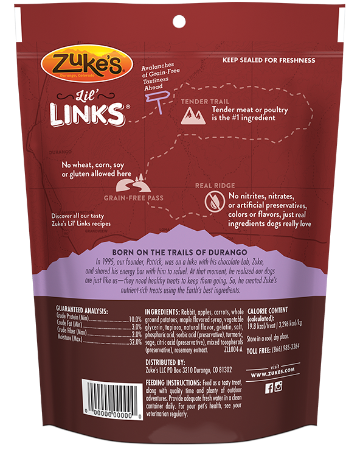 Zuke's Lil' Links Rabbit & Apple Recipe 6 oz
